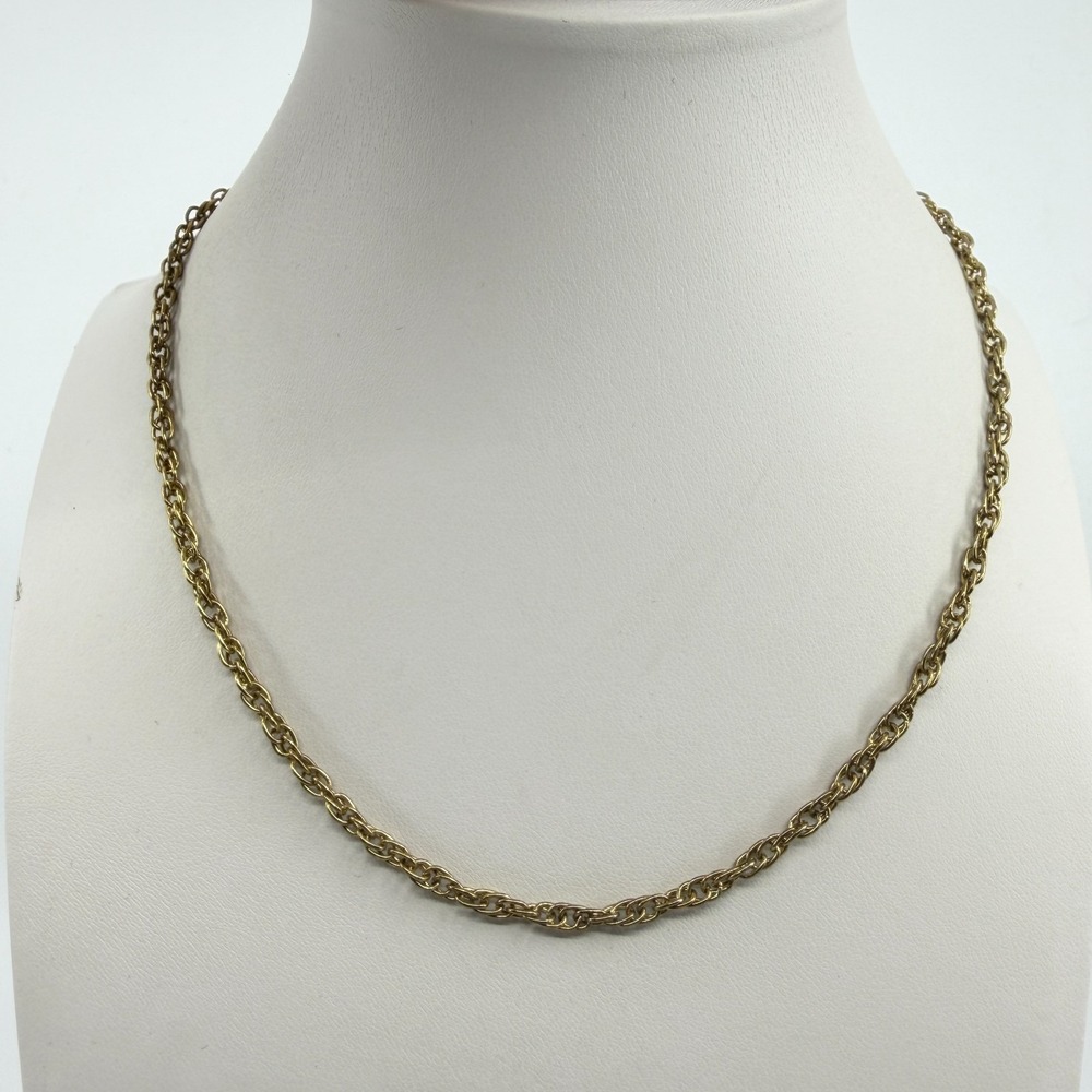 Y2K Gold Tone Rope Chain Necklace Minimalist Layering Essential Jewelry Gift 90s